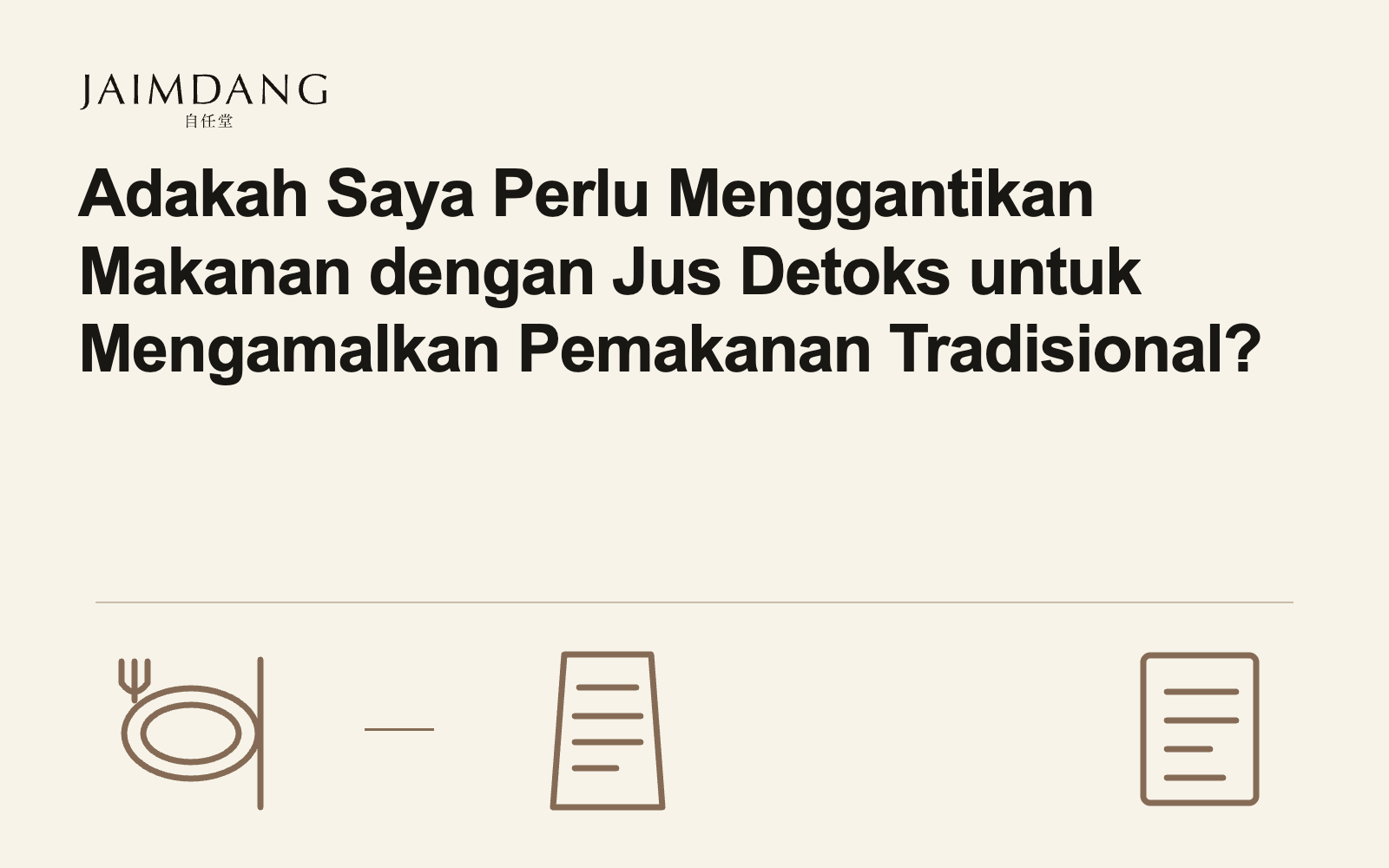 Adakah Saya Perlu Menggantikan Makanan dengan Jus Detoks untuk Mengamalkan Pemakanan Tradisional?