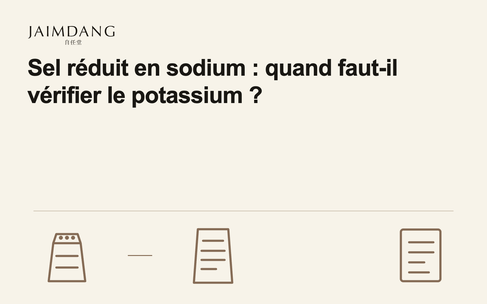 Sel réduit en sodium : quand faut-il vérifier le potassium ?