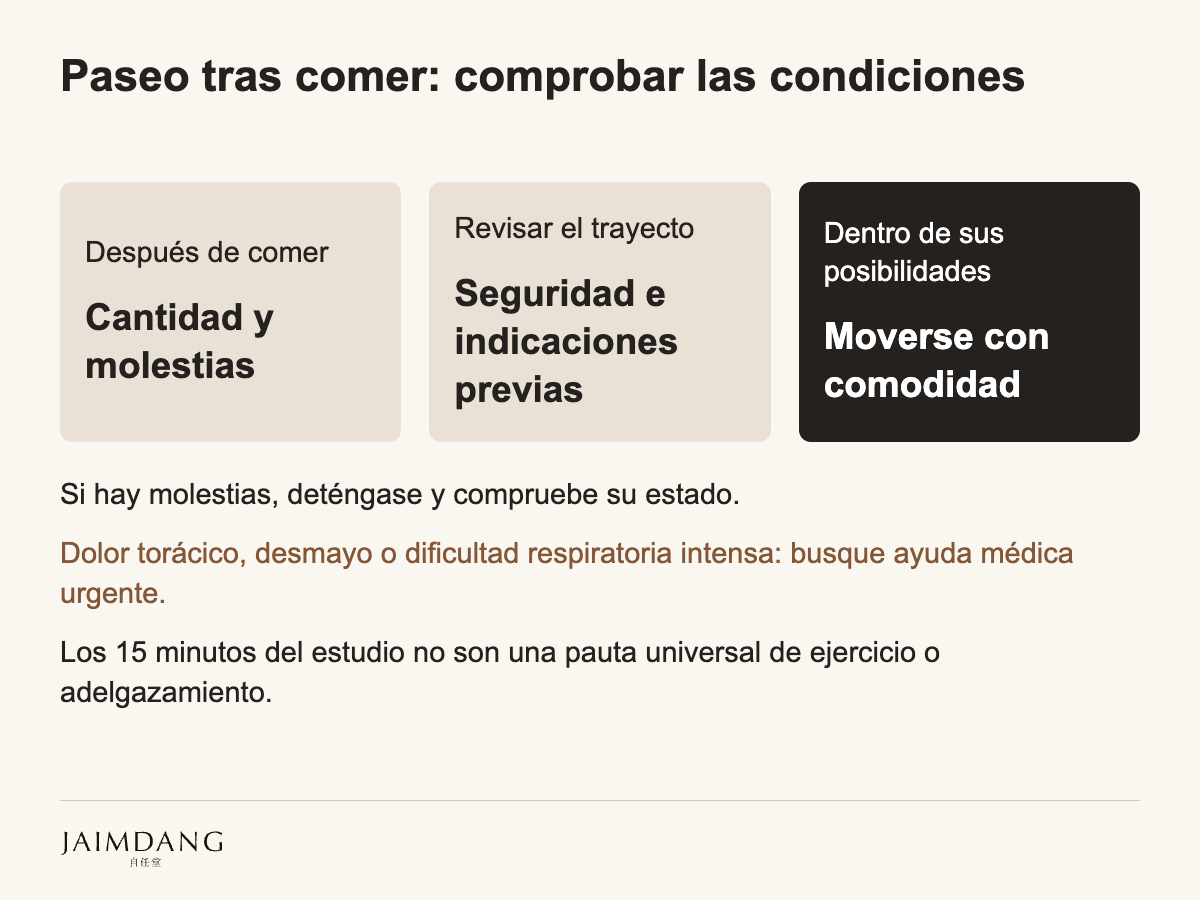 Paseo tras comer: comprobar las condiciones