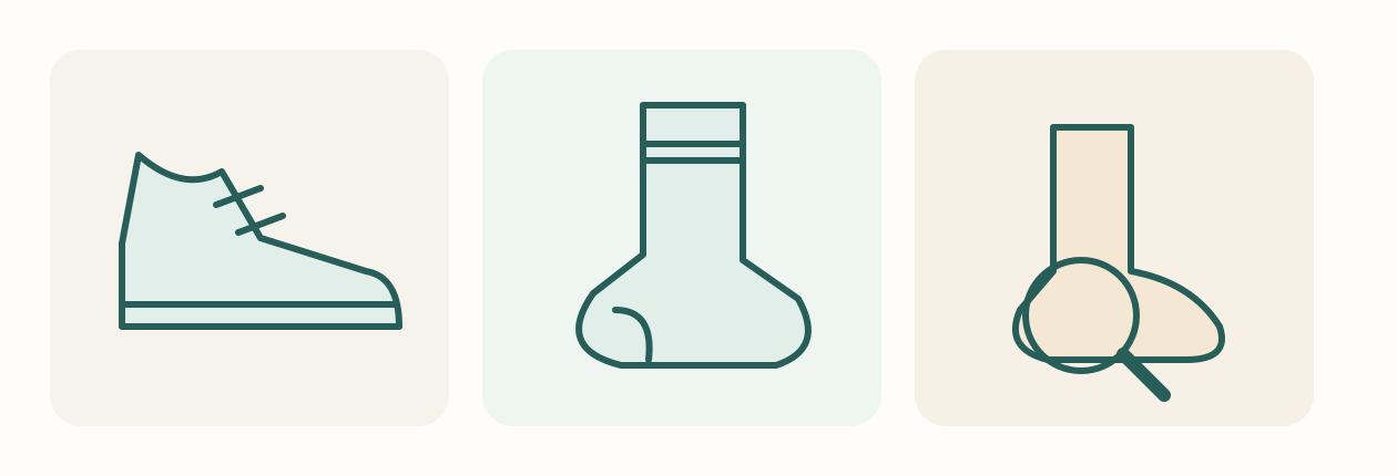 Schaubild zu Schuhen, Socken und Fußkontrolle
